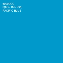 #0099CC - Pacific Blue Color Image
